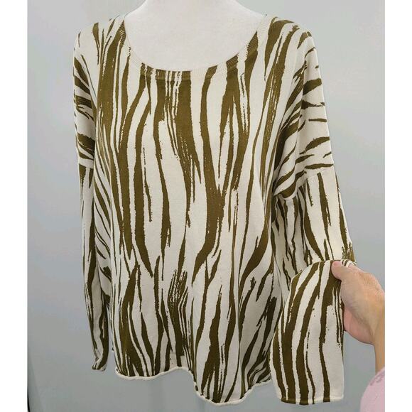 Garnet Hill‎ Oversized Silk Blend Women's Sweater Size Medium Preppy Relaxed - Picture 6 of 13